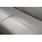 Canapé d'angle en cuir de buffle italien de luxe 5/6 places - MASSIMO, gris clair, angle gauche