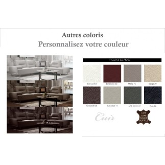 Canapé d'angle en cuir de buffle italien de luxe 5/6 places MASSIMO, couleur personnalisée, angle droit