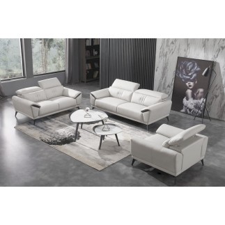 fauteuil 1 place en cuir italien buffle TURIN, blanc cassé et noir