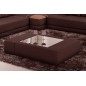 Table basse en cuir italien ZANA, chocolat