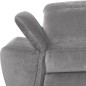 Canapé d'angle avec relax électrique tissu bouclette sensation velours, 5/6 places SINATRA, gris, angle droit