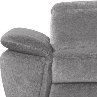 Canapé d'angle avec relax électrique tissu bouclette sensation velours