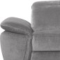 Canapé d'angle avec relax électrique tissu bouclette sensation velours, 5/6 places SINATRA, gris, angle droit