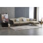Canapé d'angle en cuir buffle italien de luxe 6/7 places PALACE, beige et chocolat, angle droit