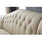 Canapé d'angle en cuir buffle italien de luxe 6/7 places PALACE, beige et chocolat, angle droit