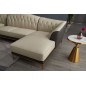 Canapé d'angle en cuir buffle italien de luxe 6/7 places PALACE, beige et chocolat, angle droit