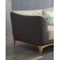 Canapé d'angle en cuir buffle italien de luxe 6/7 places PALACE, beige et chocolat, angle droit