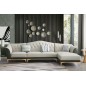 Canapé d'angle en cuir buffle italien de luxe 6/7 places PALACE, gris clair et gris foncé, angle droit