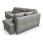 Canapé d'angle convertible en cuir italien de luxe 5 places VENETO, avec coffre, gris clair, angle droit (vu de face)
