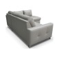 Canapé d'angle convertible en cuir italien de luxe 5 places VENETO, avec coffre, gris clair, angle droit (vu de face)
