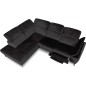 Canapé d'angle avec relax électrique tissu bouclette sensation velours, 5/6 places SINATRA, noir anthracite, angle gauche Canapé d'angle avec relax électrique tissu bouclette sensation velours, 5/6 places SINATRA, noir anthracite, angle gauche