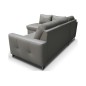 Canapé d'angle convertible en cuir italien de luxe 5 places - VENETO, avec coffre, gris clair, angle gauche (vu de face)