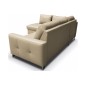 Canapé d'angle convertible en cuir italien de luxe 5 places VENETO, avec coffre, beige, angle gauche (vu de face)