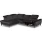 Canapé d'angle avec relax électrique tissu bouclette sensation velours, 5/6 places SINATRA, noir anthracite, angle gauche Canapé d'angle avec relax électrique tissu bouclette sensation velours, 5/6 places SINATRA, noir anthracite, angle gauche