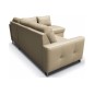 Canapé d'angle convertible en cuir italien de luxe 5 places VENETO, avec coffre, beige, angle droit (vu de face)