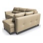 Canapé d'angle convertible en cuir italien de luxe 5 places VENETO, avec coffre, beige, angle droit (vu de face)