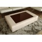 Table basse en cuir italien ZANA, écru