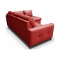Canapé d'angle convertible en cuir italien de luxe 5 places VENETO, avec coffre, rouge, angle droit (vu de face)