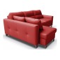 Canapé d'angle convertible en cuir italien de luxe 5 places VENETO, avec coffre, rouge, angle gauche (vu de face)