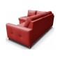Canapé d'angle convertible en cuir italien de luxe 5 places VENETO, avec coffre, rouge, angle gauche (vu de face)