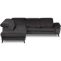 Canapé d'angle avec relax électrique tissu bouclette sensation velours, 5/6 places SINATRA, noir anthracite, angle gauche Canapé d'angle avec relax électrique tissu bouclette sensation velours, 5/6 places SINATRA, noir anthracite, angle gauche