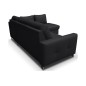 Canapé d'angle convertible en cuir italien de luxe 5 places VENETO, avec coffre, noir, angle droit (vu de face)
