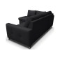 Canapé d'angle convertible en cuir italien de luxe 5 places - VENETO, avec coffre, noir, angle gauche (vu de face)