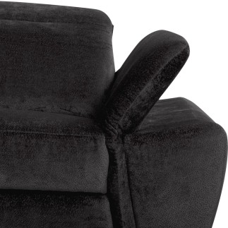 Canapé d'angle avec relax électrique tissu bouclette sensation velours