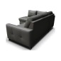 Canapé d'angle convertible en cuir italien de luxe 5 places - VENETO, avec coffre, gris foncé, angle gauche (vu de face)