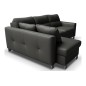 Canapé d'angle convertible en cuir italien de luxe 5 places - VENETO, avec coffre, gris foncé, angle gauche (vu de face)