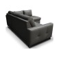Canapé d'angle convertible en cuir italien de luxe 5 places VENETO, avec coffre, gris foncé, angle droit (vu de face)
