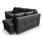 Canapé d'angle convertible en cuir italien de luxe 5 places VENETO, avec coffre, gris foncé, angle droit (vu de face)