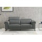 Ensemble Canapé 3 places et 2 places et fauteuil 1 place en cuir italien buffle , BOLZANO, gris foncé