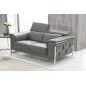 Ensemble Canapé 3 places et 2 places et fauteuil 1 place en cuir italien buffle , BOLZANO, gris foncé