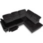 Canapé d'angle avec relax électrique tissu bouclette sensation velours, 5/6 places SINATRA, noir anthracite, angle gauche Canapé d'angle avec relax électrique tissu bouclette sensation velours, 5/6 places SINATRA, noir anthracite, angle gauche