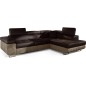 Canapé d'angle convertible en velours luxe 5 places, avec coffre, chocolat / marron, angle droit (vu de face), ANNECY VELOURS