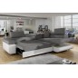 Canapé d'angle convertible en velours luxe 5 places, avec coffre, chocolat / marron, angle droit (vu de face), ANNECY VELOURS