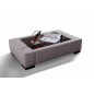 Table basse personalisé en cuir italien ZANA, gris clair REF 4C095