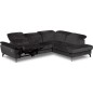 Canapé d'angle avec relax électrique tissu bouclette sensation velours, 5/6 places SINATRA, noir anthracite, angle gauche Canapé d'angle avec relax électrique tissu bouclette sensation velours, 5/6 places SINATRA, noir anthracite, angle gauche