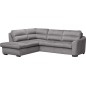 - Canapé d'angle convertible en tissu velours luxe 5 places, RICO, gris foncé, angle gauche