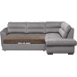 Canapé d'angle convertible en tissu velours luxe 5 places, RICO gris foncé, angle droit
