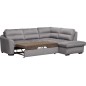 Canapé d'angle convertible en tissu velours luxe 5 places, RICO gris foncé, angle droit