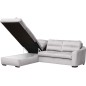 Canapé d'angle convertible en tissu velours luxe 5 places, RICO, gris clair, angle gauche