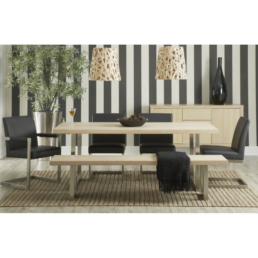 Table à manger design en chêne, ARVINE, Beige