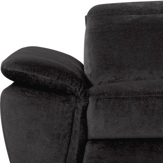 Canapé d'angle avec relax électrique tissu bouclette sensation velours