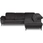 Canapé d'angle avec relax électrique tissu bouclette sensation velours, 5/6 places SINATRA, noir anthracite, angle gauche Canapé d'angle avec relax électrique tissu bouclette sensation velours, 5/6 places SINATRA, noir anthracite, angle gauche