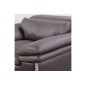 Ensemble Canapé 3 places et 2 places et fauteuil 1 place en cuir italien buffle ITALINA, chocolat avec surpiqure blanche