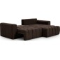Canapé d'angle convertible en velours luxe 5 places, coffre - chocolat, angle droit (vu de face), BONO
