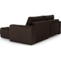Canapé d'angle convertible en velours luxe 5 places, coffre - chocolat, angle droit (vu de face), BONO