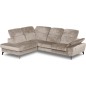 Canapé d'angle avec relax électrique tissu bouclette sensation velours, 5/6 places SINATRA, beige foncé, angle gauche Canapé d'angle avec relax électrique tissu bouclette sensation velours, 5/6 places SINATRA, beige foncé, angle gauche